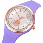 FANMIS Luxury Rhinestone Ladies Analog Quartz Wristwatch Simple Waterproof Silicone Strap Sport Womens Watches 