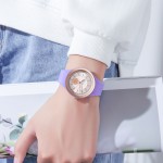 FANMIS Luxury Rhinestone Ladies Analog Quartz Wristwatch Simple Waterproof Silicone Strap Sport Womens Watches 