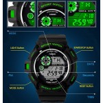 FANMIS Mens Military Multi Function  Digital LED Sports Watch Waterproof Alarm Quartz Outdoor Waterproof Watch (Green)