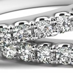 Fanmis Silver Cubic Zirconia Diamond Stackable Eternity Bands for Women